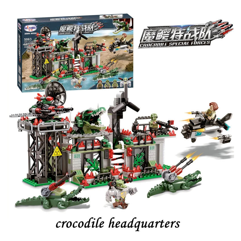 

Compatible Avenger Superheroes Batman crocodile special team command base Educational Building Blocks Toys For Children