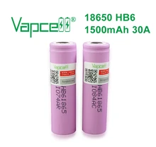 Vapcell 100% oryginalny bateria litowo-jonowa HB6 18650 1500 mah 30A 3.7V wysoki odpływ akumulator płasko zakończony baterie litowe