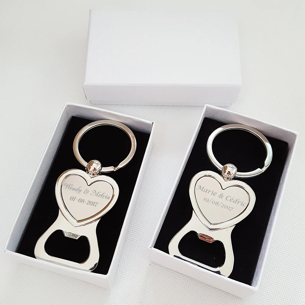 Personalized Bottle Opener Keychain Wedding Favor Souvenir Birthday