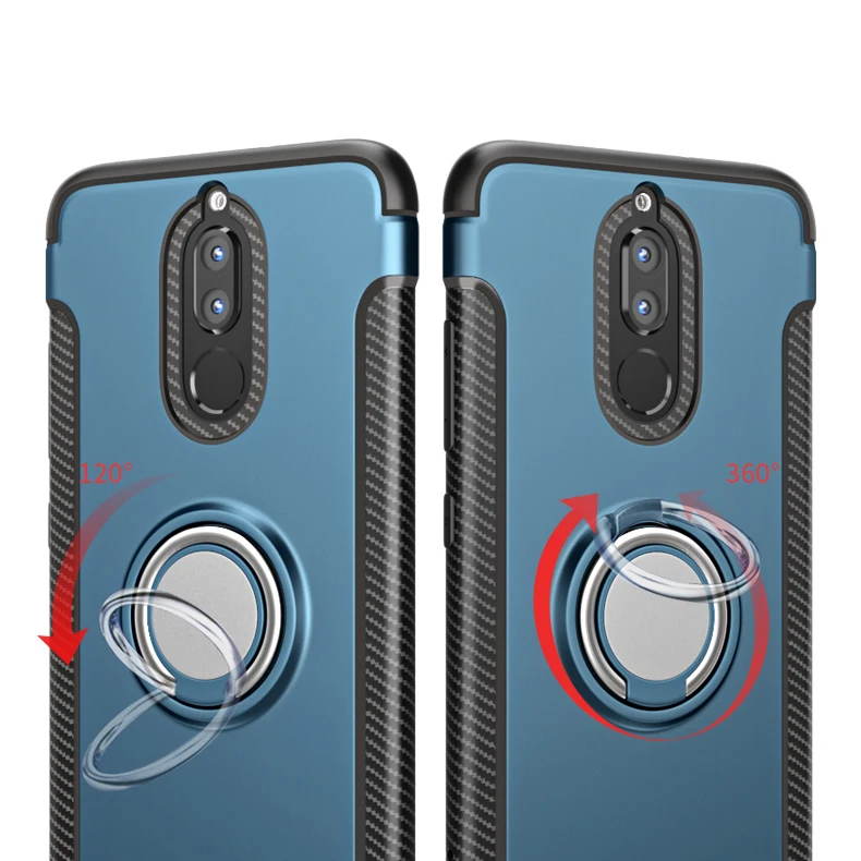 For-Huawei-Mate-10-Lite-Case-Car-Holder-Stand-Magnetic-Suction-Bracket-Finger-Ring-TPU-PC(2)