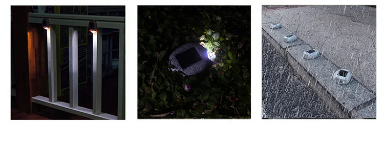 DE.SOUL Solar Rechargeable LED Solar Light Bulb Stone Lamp Outdoor Garden Lamp Decoration Wall Light Waterproof 18