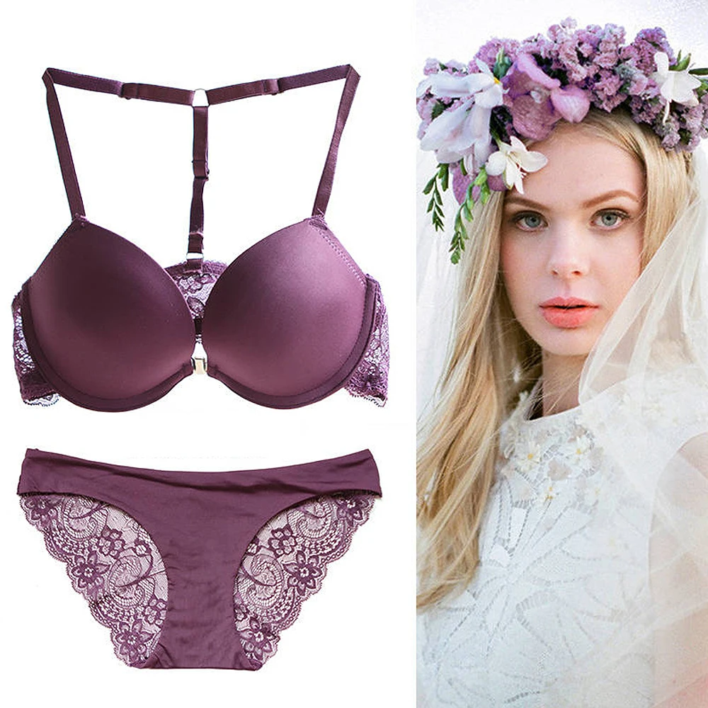 Designer Brand Sexy Elegant Bra and Panty Women Bras Brief Sets Underwear padded push up