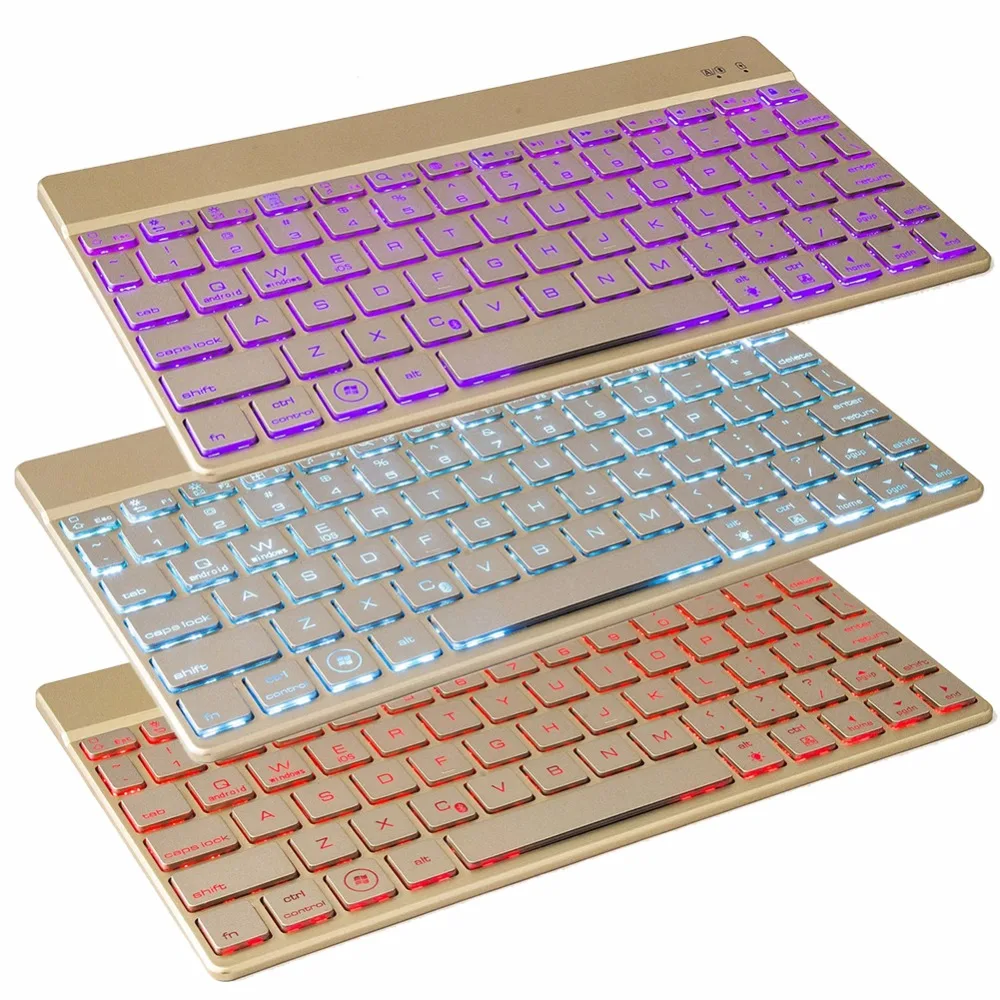 

Universal Ultra-Thin Aluminum Bluetooth 3.0 Wireless Keyboard for iOS Android for Windows 10 / 8 / 7 / Vista / XP High Quality