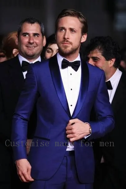 2017 Custom Made One Button Blu Smoking Dello Sposo Collo Sciallato Best  Man Groomsmen Uomo Abiti Da Sposa Sposo Jacket + Pants + Tie|custom  made|mens wedding suitsbest wedding suits - AliExpress