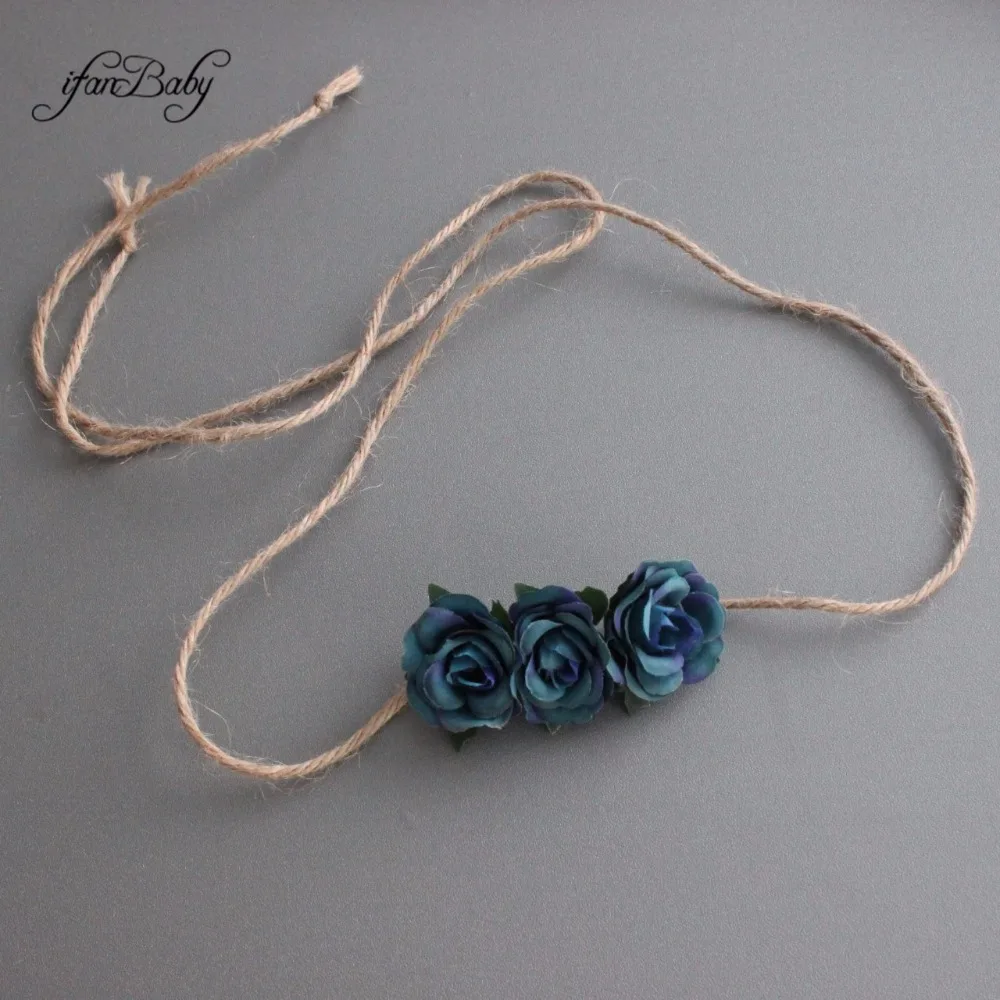 Fashion flower Belt,Kids Sash Belt Hemp Rope Ties Sashes belt
