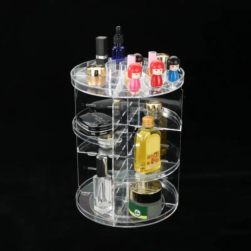 

360 Rotating Cosmetic Organizer Manicure Makeup Display Storage Case Spinning Rack Gifts