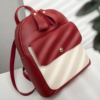 

Fashion Simple Women's Contrast Change Small Backpack Winter New Travel Crossbody Shoulder Bag