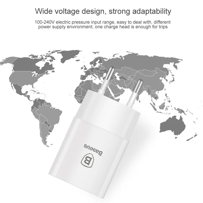 Baseus 5 в 2.1A ЕС вилка мини USB зарядное устройство для samsung Xiaomi Мобильный телефон зарядное устройство адаптер дорожное настенное зарядное устройство для iPhone зарядное устройство