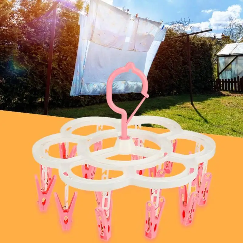 

16 Clip Portable Multi-function Socks Hanger Clothespin Drying Rack Wardrobe Drying Socks/Towels/Baby Cloths