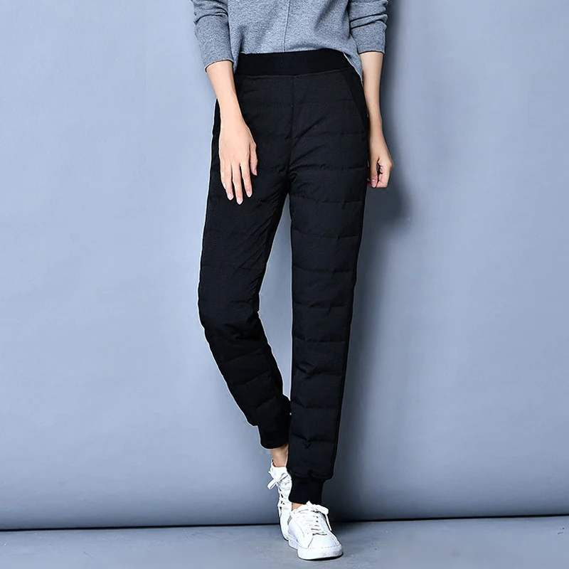 Para Cálido Cintura Pantalon Harem Ynzzu Elástica Nuevo Pato Pantalones Casual B122 Invierno Negro Grueso Alta Abajo Mujer p7w8qXxUw