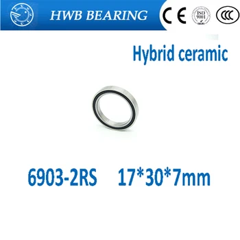 

Free shipping 6903-2RS 6903 2RS 61903 17*30*7mm hybrid ceramic deep groove ball bearing 17x30x7mm for bicycle part 6903RS