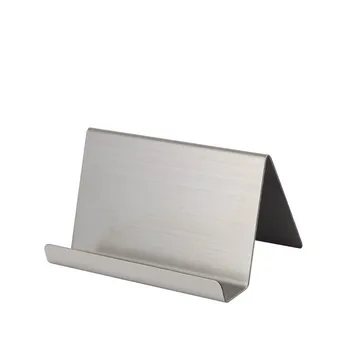 

High-end Name Card Case Company Office Name ID Tag Table Display Label Holder Metal Stainless Steel Business Card Display Racks