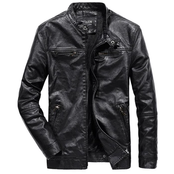 

Male Genuine Leather Jacket Spring Autumn Slim Stand Collar Design Motorcycle Jacket Men Outerwear Bomber Leather Coats for Men
