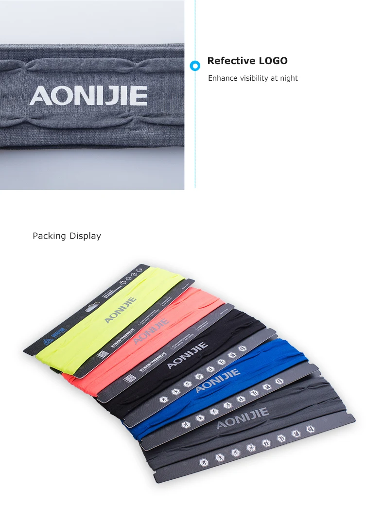 AONIJIE Workout Headband Non-slip Sweatband Wrist Band Soft Stretchy Bandana Running Crossfit Yoga Fitness Running E4086