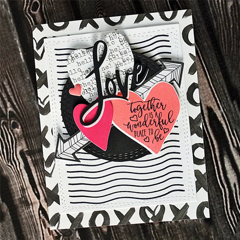 

Naifumodo Hearts Love Balloons Metal Cutting Dies Cutting Scrapbooking for Valentine's Day Card Making Frame Dies New Diy Crafts