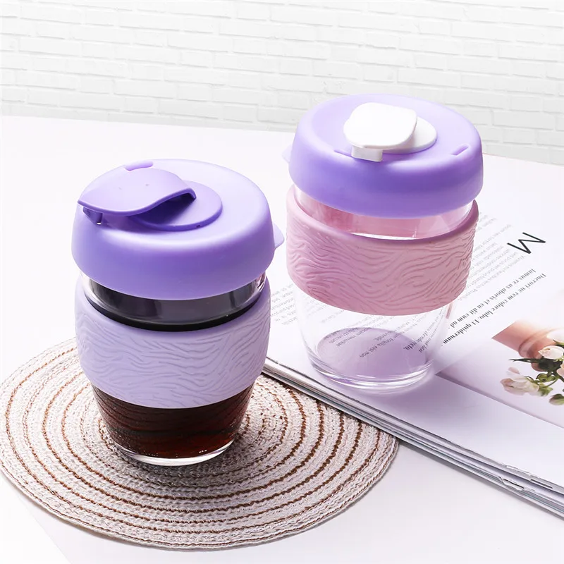 

300ml 360ml Glass Coffee Mug Portable High-borosilicate Travel Coffee Mugs Creative Espresso Glass Tea Cup Thermal Milk Cup