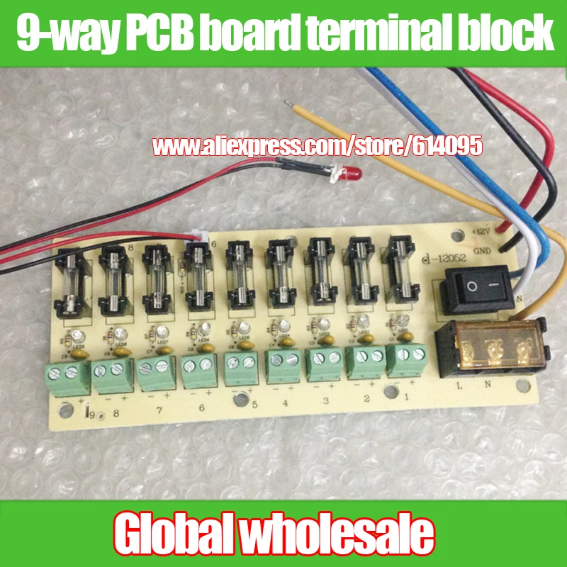 12V DC power distribution 9 way PCB board terminal block ... dc terminal block wiring diagram 