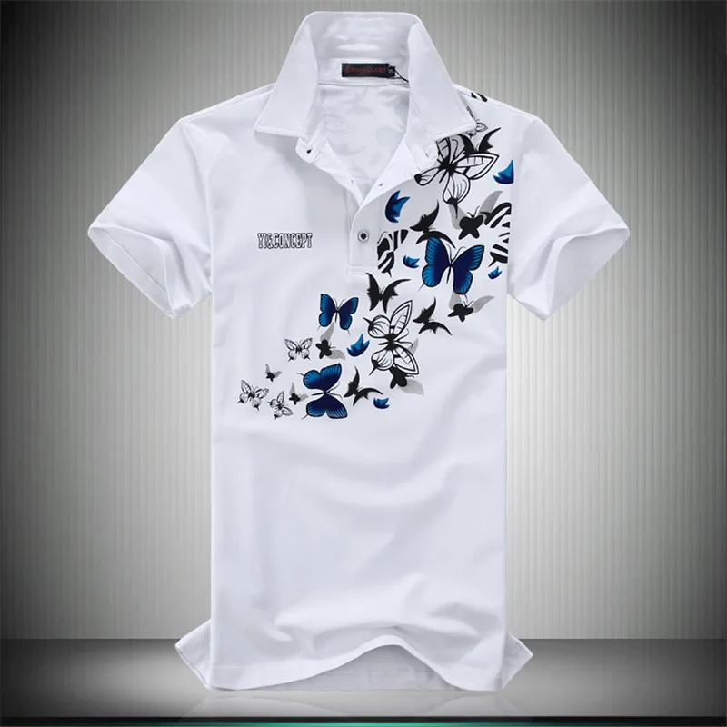 

New Brand polo Shirt Men Cotton Fashion Printed Men Camisa Polo Summer Short-sleeve Casual Lapel Polo Shirts Slim Fit large size