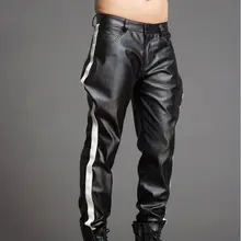 Высокого класса на заказ Мужская цвет Панталоны кожа Штаны моды личности. 29-37