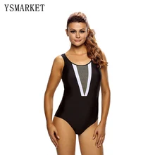 New One Piece Swimsuit Swimwear Women Sport Sexy Backless Bodysuits Bathing Suits Plunging V Mesh Bodysuit Swimsuit S410047