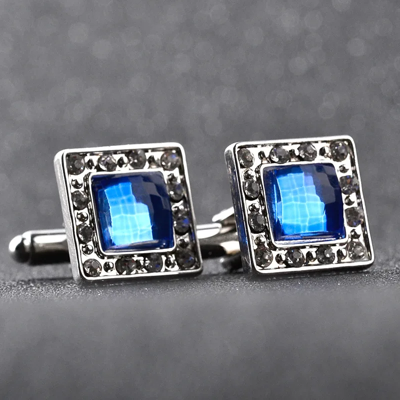 Luxury Cufflink Classic jewelry Zircon Men's Enamel Crystal Cufflinks