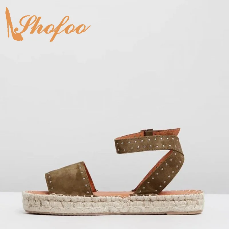 

Large Size 32 36 Ankle Wrap Platform Flat With Sandals Woman Solid Buckle Strap Ladies Female Holidays Beach Shoes Footwear 2019