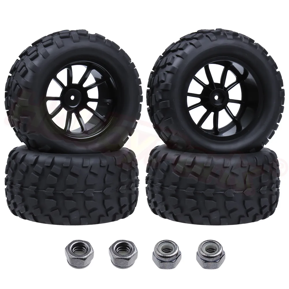 4 шт. RC шины для грузовиков и Пластиковые обода колеса Hex: 12 мм Fit 1: 10th Scale Traxxas Tamiya HPI