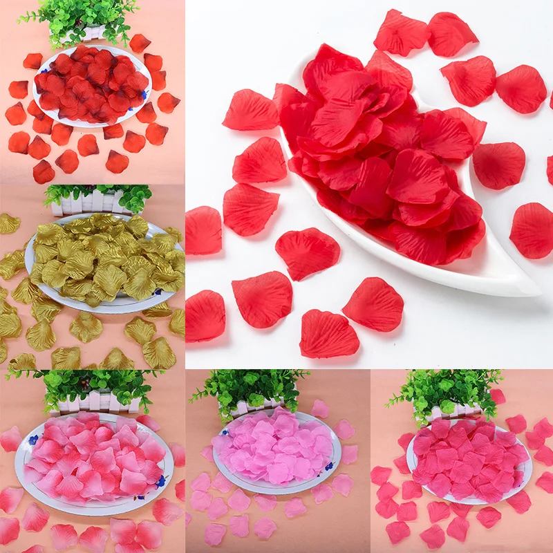 

500pcs Fake Petals Rose Wedding Decorations Silk Petal Artificial Flowers Bride To Be Bachelorette Party Decoration Home Decor