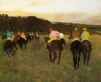 

High quality Oil painting Canvas Reproductions Race Horses at Longchamp (1871-1874) By Edgar Degas hand painted