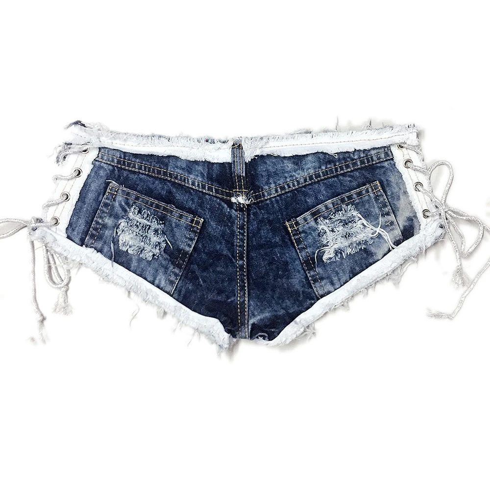 tie jean shorts