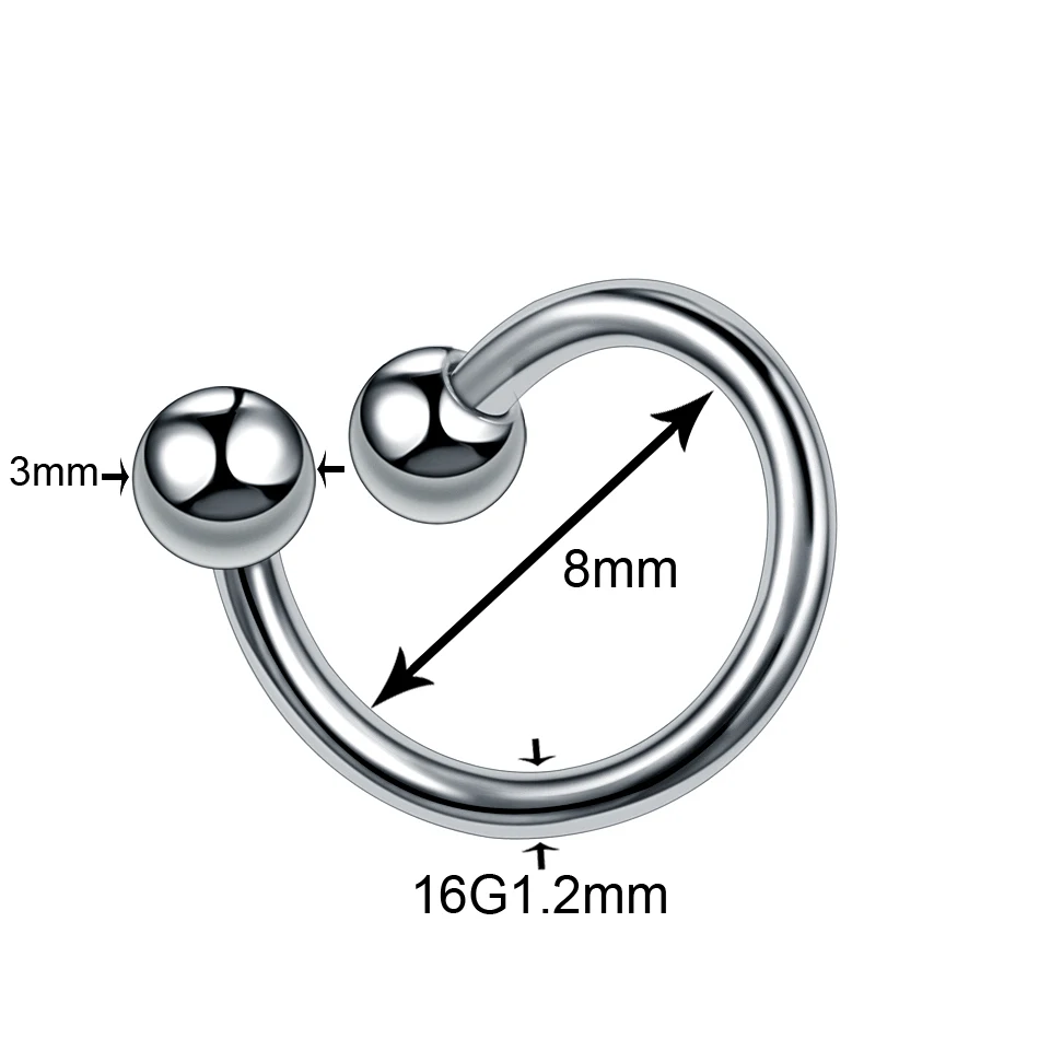 1 шт. Титан модные кольцевого валика кольца в форме подковы для бровей для языка, носа кольцо для пирсинга губная серьга серьги-гвоздики кольца пирсинг уха, ювелирное изделие для тела - Окраска металла: S Shape Ring