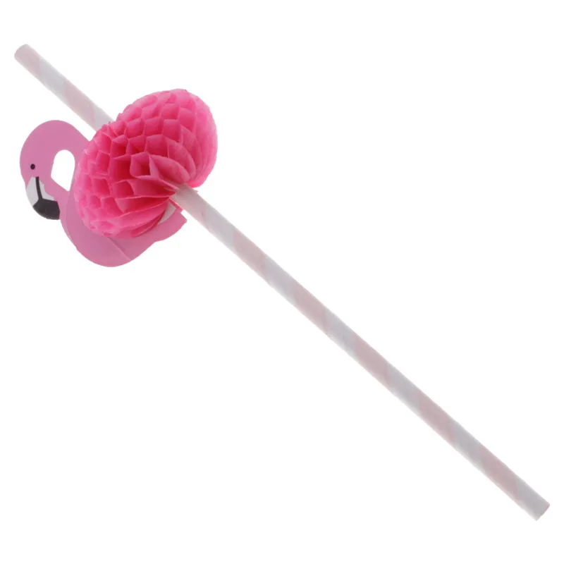 

10Pcs/Lot straws paper for drinks Creative Pink Flamingo Paper Drinking Straws Fun Cocktail Beach Party Prop