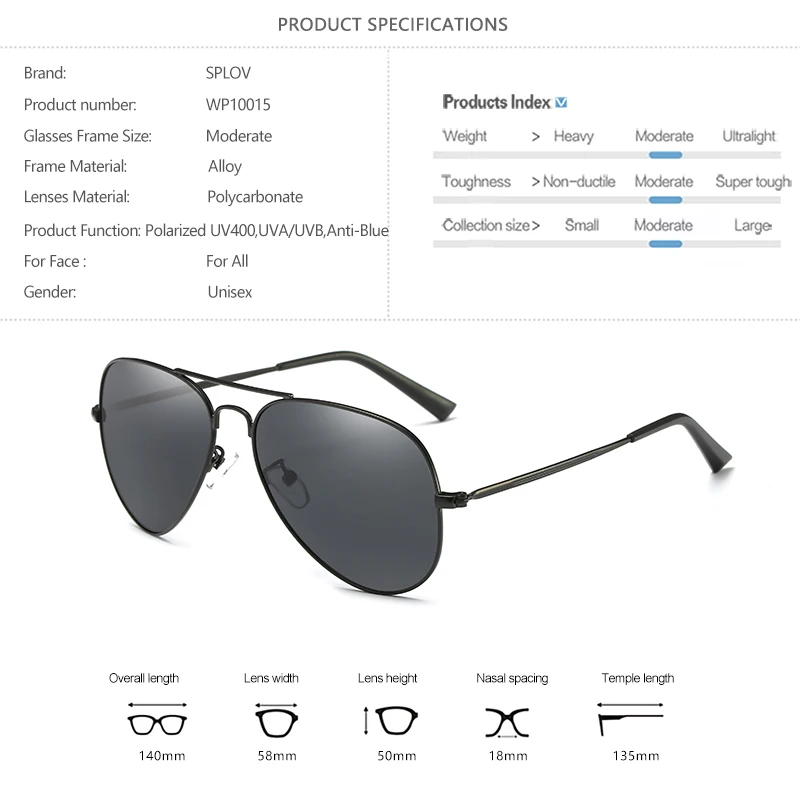 SPLOV, новинка, авиационные поляризационные солнцезащитные очки для мужчин и женщин, фирменный дизайн, Ретро стиль, пилот, солнцезащитные очки, Двойные Лучи, OculosDe Sol