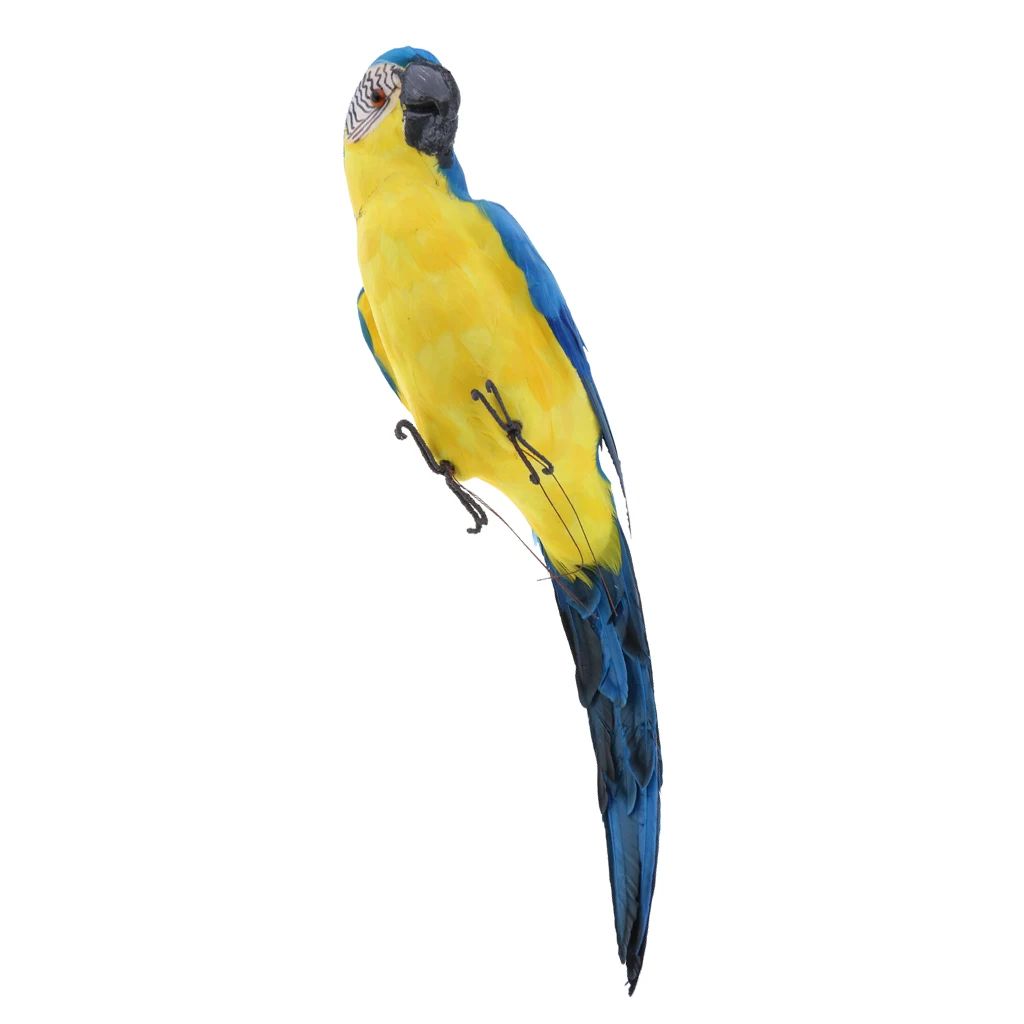 Fake Artificial Parrot Feathered Bird Budgie Garden Home Decoration