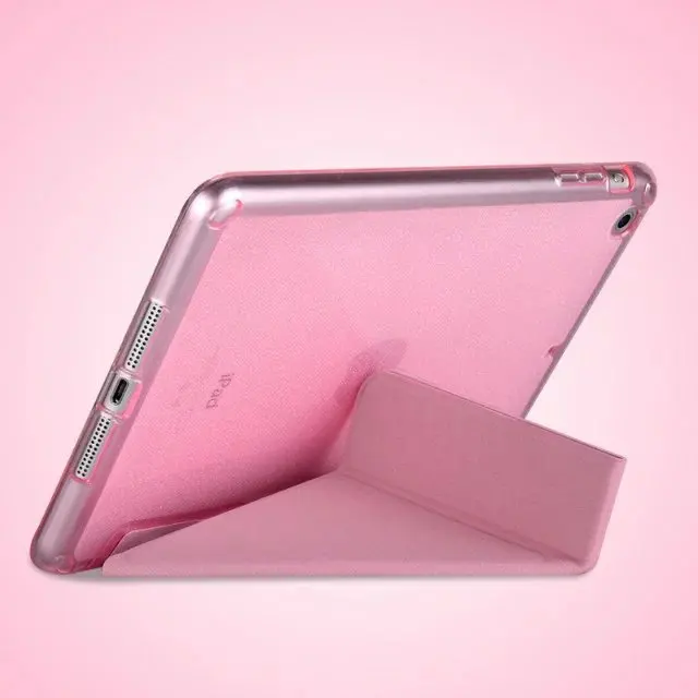 

For Ipad Air 2 Smart Case 5 Shapes Stand Ultra Thin PU Leather Cover Silicon Soft Case For iPad 6 Auto Sleep/Wake up
