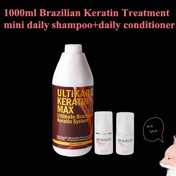 1000ml Chocolate Keratin Treatment  5%  Keratin Hair Straightening Mini Daily Shampoo +hair Conditioner Smoothing Hair