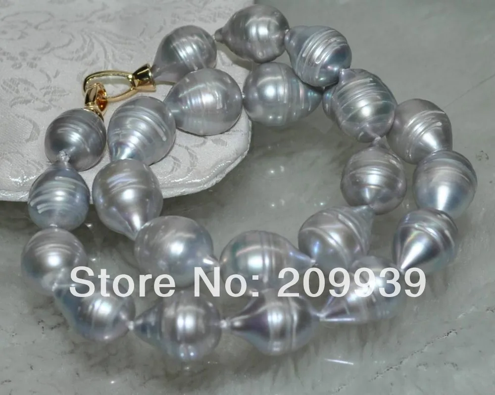 

Hot sell Noble- SHIPPING>>>@@ AS3421 Gray Baroque drip cultured freshwater pearl necklace