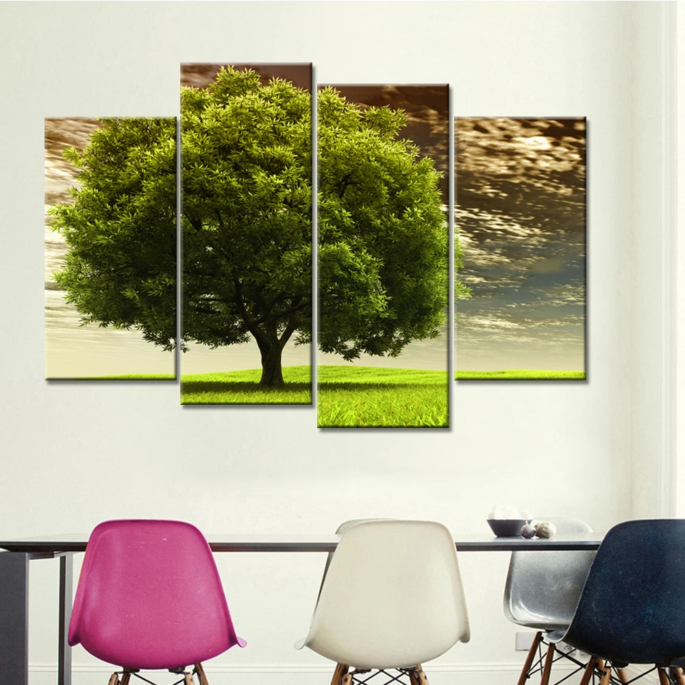 

4pcs/set DIY 5d diamond Painting cross stitch tree nature scenery,full square diamond embroidery mosaic Home Decor Wall sticker