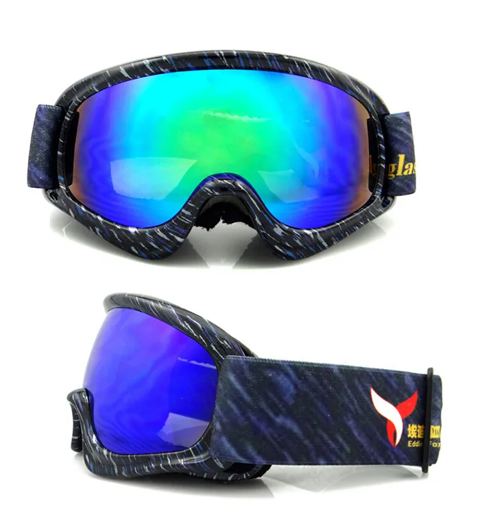 Лыжные очки для мальчиков и девочек, линзы с покрытием, студенческие очки UV400 для сноуборда, для детей и подростков, анти-туман, двойная оправа