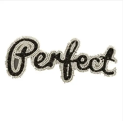 

DZ 3DRhinestones perfect Patch for Clothes Bags DIY Letters Beaded Crystal Partch Scarf Hats Socks Decorative Appliques 1Piece