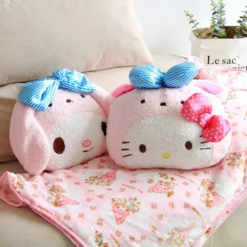 

1pc 40cm My Melody cute warm rest office plush cushion + blanket hight quality stuffed toy romantic gift for baby