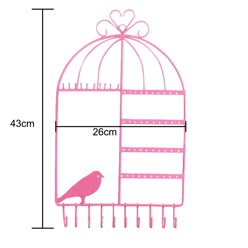 Птичья Клетка Форма 20 крюк ювелирные изделия стойки серьги ожерелье Органайзер Браслет Дисплей Держатель Bijoux/joyeros organizador de joya