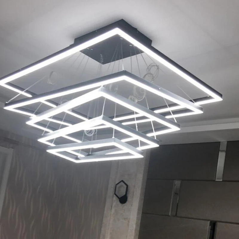 

Post-modern living room chandelier Restaurant study room clothing store decoration lamps Aluminum acrylic chandelier led fixture