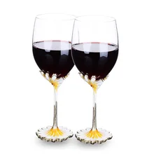 GFHGSD новые высококачественные креативные подарки 2 шт цветок свадебные очки хрустальный бокал чашка шампанское красное вино Жених невесты вечерние украшения