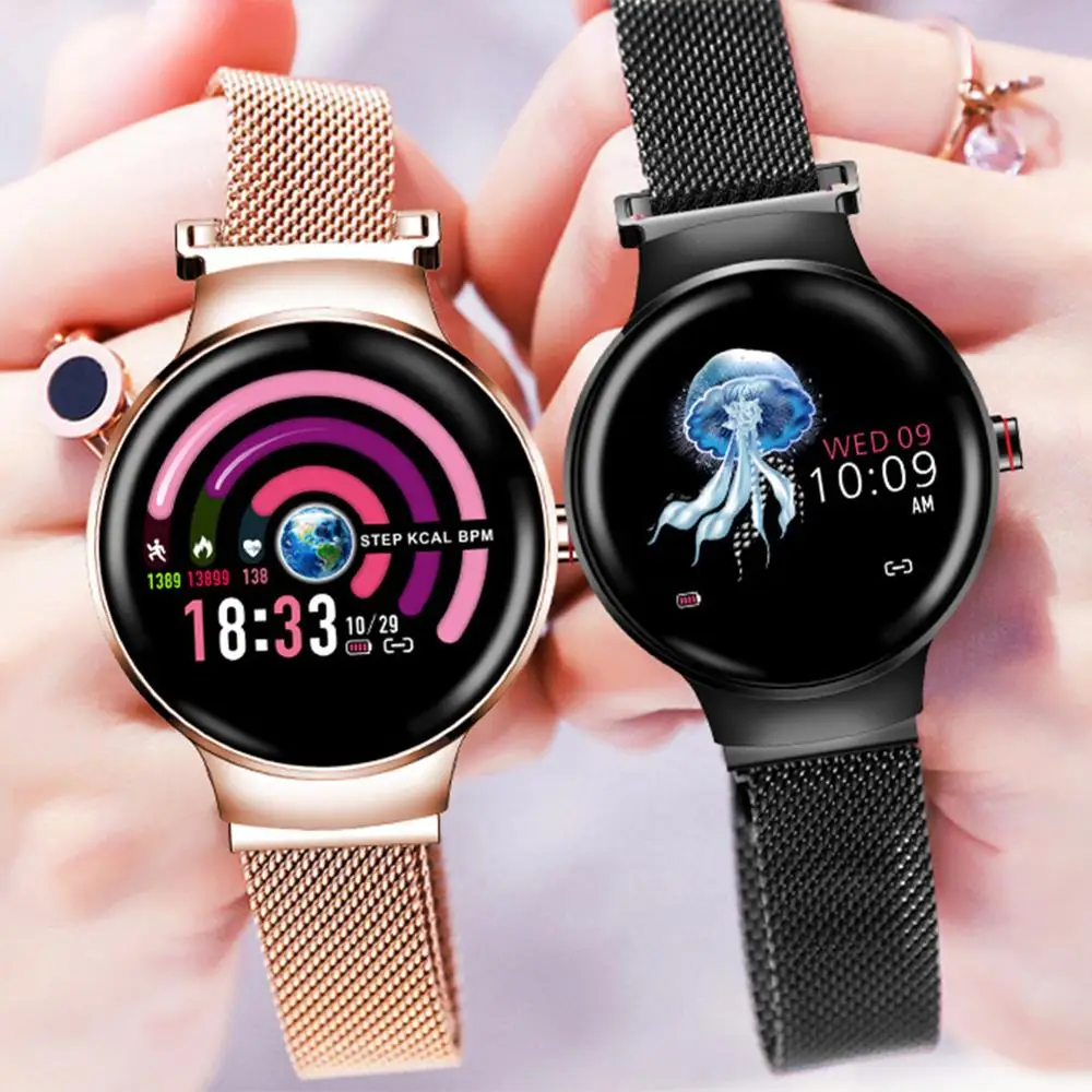 

IP67 Waterproof Brightness Control Smart Watch 24h Heart Rate Blood Pressure Monitor Female Menstrual Cycle Remind Smartwatch