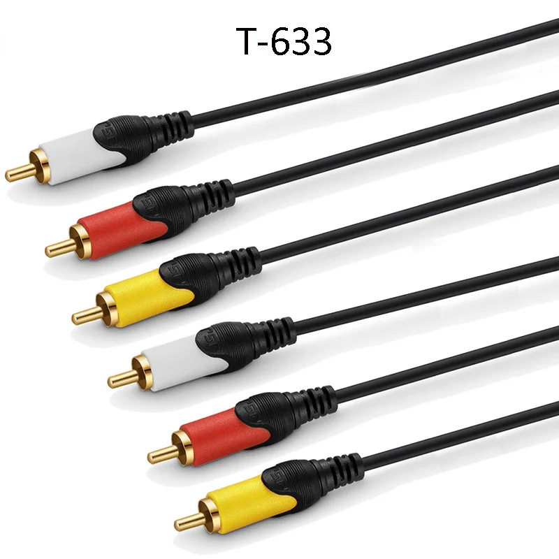 Кабель типа Папа папа 3 RCA кабель аудиокабель AV провод для DVD VCD ТВ 1 5 м 10 15 м|Кабели