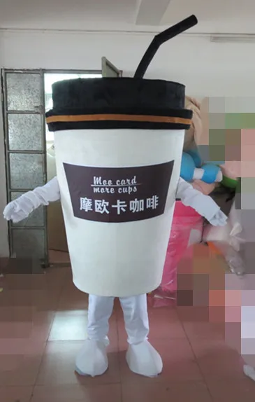 

NEW ARRIVE ,cup white Adult Size cartoon Mascot Costume Fancy Dress Animal mascot costume