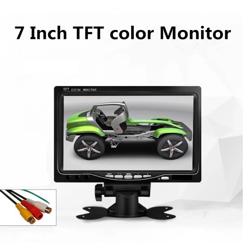 7 Inch Pillow TFT LCD Color Monitor With Rear Camera Car Monitor DC 9
