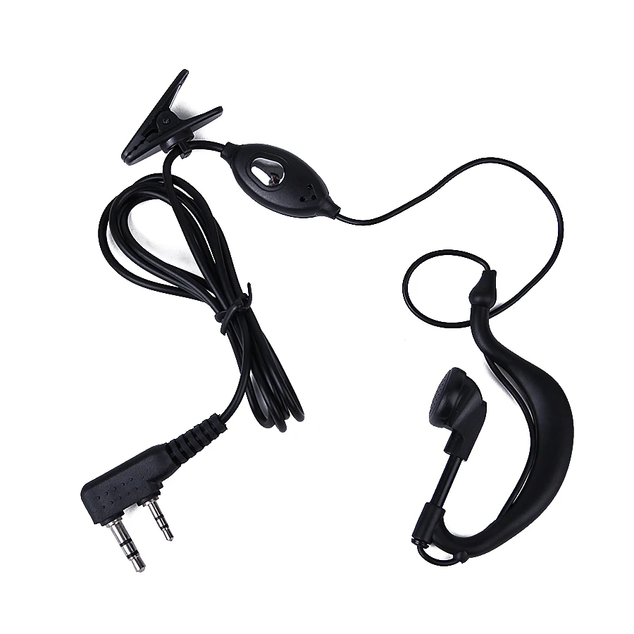 Black D Shape Earpiece Headset Headphone With Microphone for Kenwood