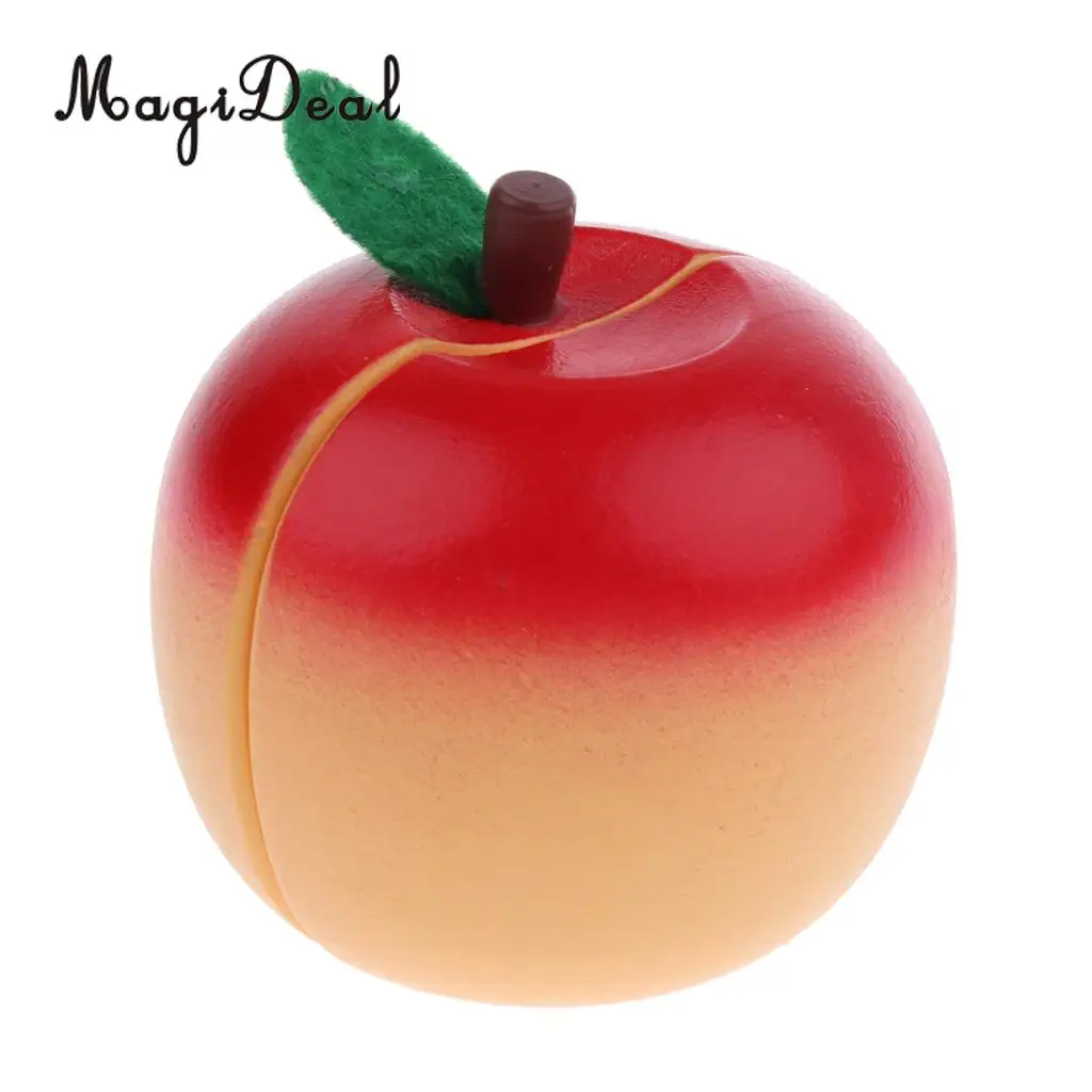 Miniature Simulation Wooden Magnet Connected Fruits Kitchen Food Cutting Kids Children Pretend Play Toy